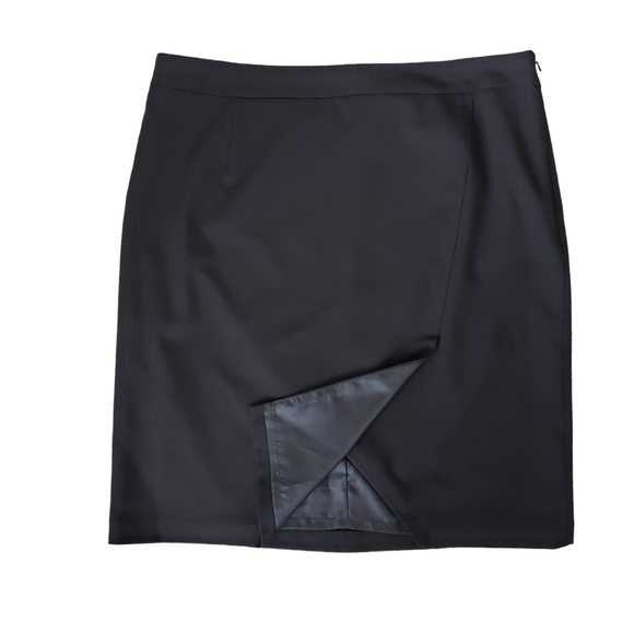 Laundry Shelli Segal Black Office Mini Skirt With Front Slit - Picture 2 of 10